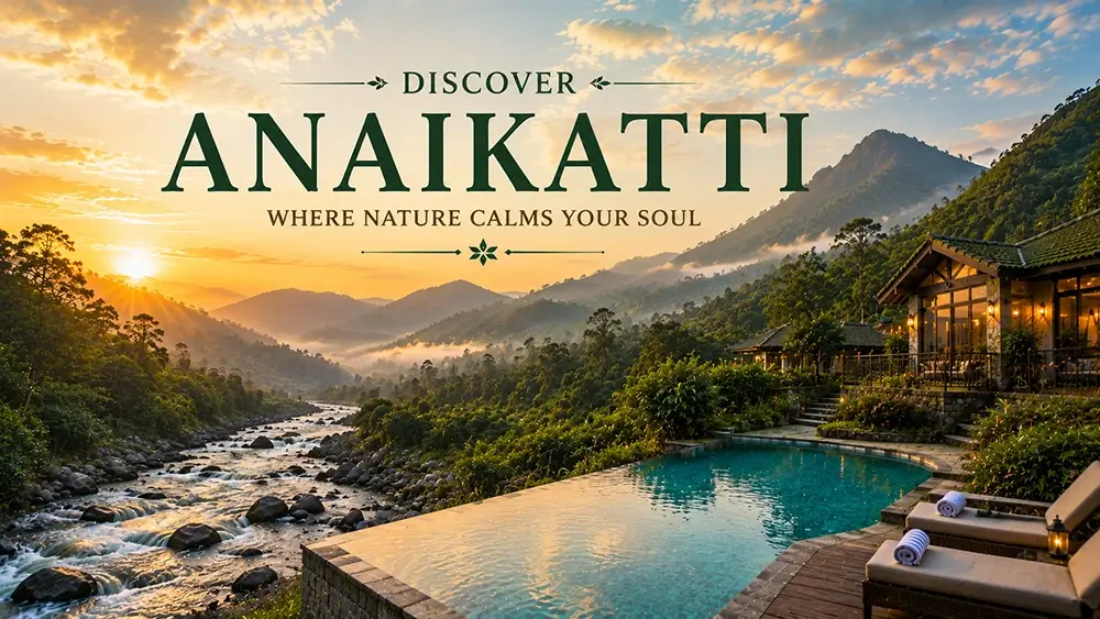 Anaikatti in the Western Ghats featuring rivers, mountains, luxury villas and nature retreats by Xplore Indo.
