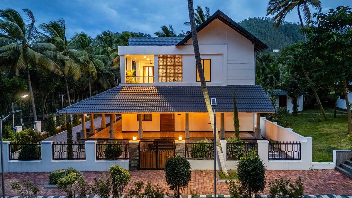 Front view of Senaro Luxury Swimming Pool Villa in Anaikatti offering premium holiday accommodation near Coimbatore