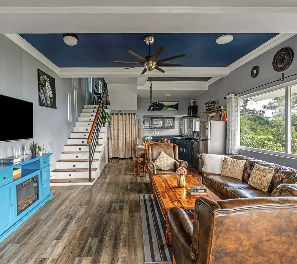 Spacious living room at Eagles Wings Abode, a luxury family villa in Coonoor