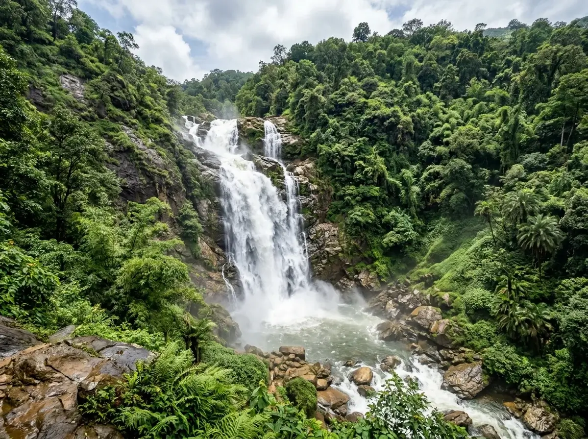 Mallalli Falls near Whisper Valley in Somwarpet, Coorg
