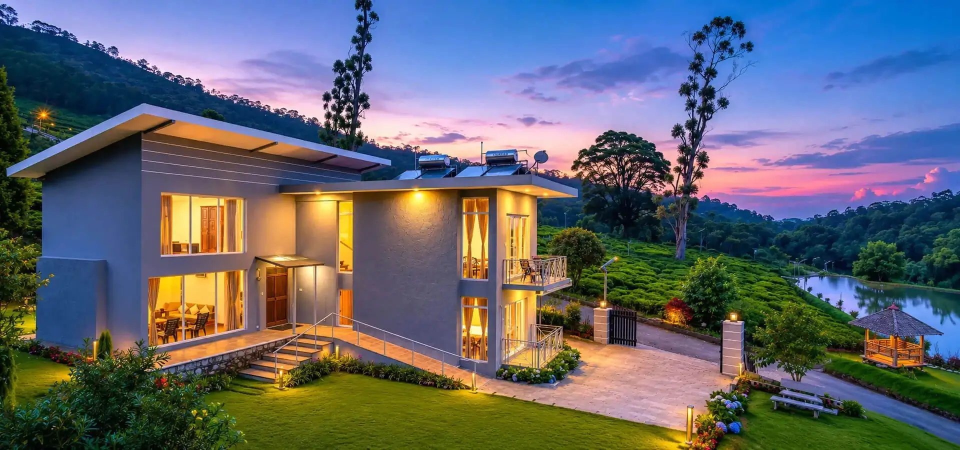 Luxury lakefront villa in Kotagiri with tea estate and valley views – Kalpavriksha Villa by Xplore Indo.